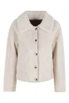 Urbancode Cream Reversible Jacket With Synthetic Sheepskin In White