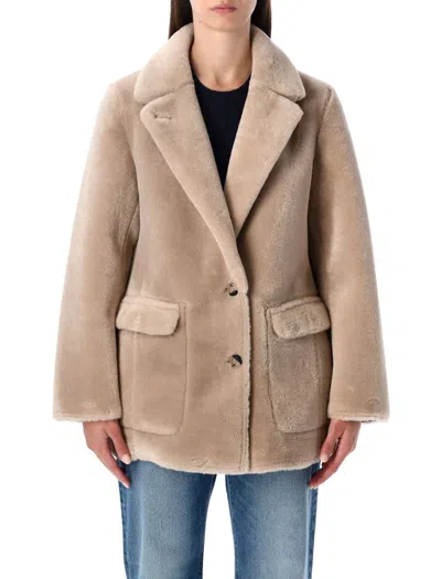 URBANCODE URBANCODE REVERSIBLE FAUX FUR COAT WITH SUEDE INTERIOR
