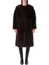 Urbancode Long Coat Faux Fur Reversible In Black