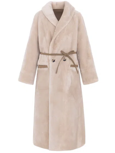 Urbancode Long Reversible Coat In Beige