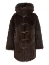 Urbancode Long-sleeve Toggle-fastening Coat In Brown