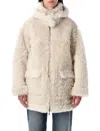 Urbancode Hooded Fleece-lined Coat In Neutral