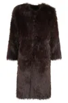 Urbancode Plush Reversible Faux Fur Coat In Brown