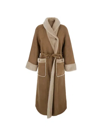 Urbancode Reversible Belted Coat In Brown