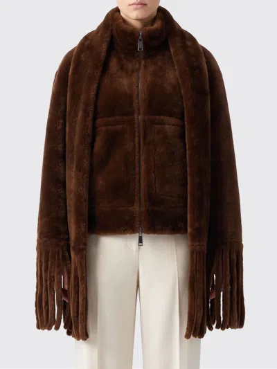 Urbancode Reversible Cropped Jacket In Faux Fur And Faux Suede In Brown
