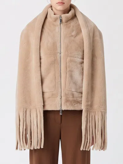 Urbancode Reversible Cropped Jacket In Faux Fur And Faux Suede In White