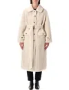 Urbancode Reversible Faux Fur Belted Coat With Suede Interior In Neutral