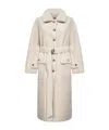 Urbancode Reversible Faux Fur Belted Coat With Suede Interior In Multi