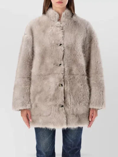 Urbancode Reversible Faux Fur Midi Coat In Multi
