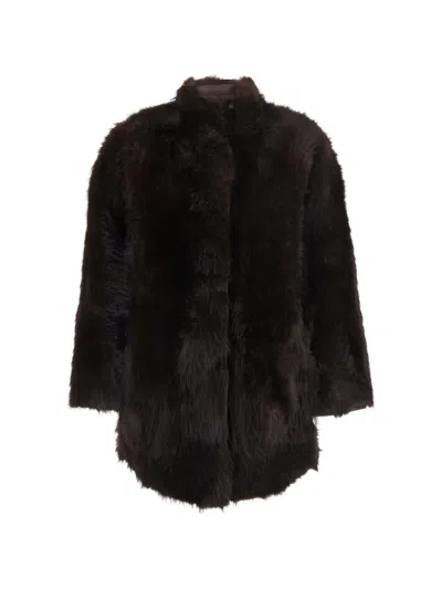 Urbancode Reversible Faux-fur Coat In Brown