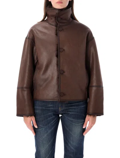 Urbancode Short Jacket Toscana Faux Fur Reversabel In Brown