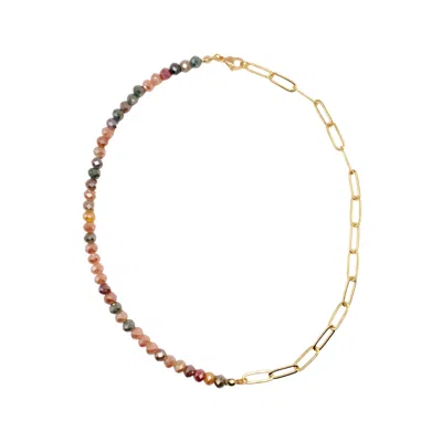 Urbane Jewelry Studio Men's Gold Earth Stone Chain Necklace