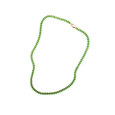Urbane Jewelry Studio Women's Gold / Green Gold Emerald Tennis Necklace In Gold/green