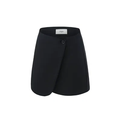 Urbanic Women's Asymmetric Wrap Skirt - Black