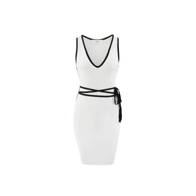 Urbanic Women's Contrast Tied Knit Dress - White