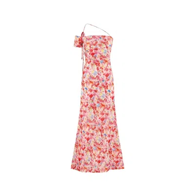 Urbanic Women's Floral Print Asymmetric Tied Bodycon Dress - Pink