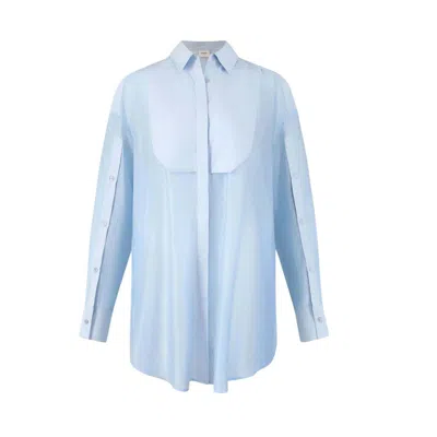Urbanic Women's Patchwork Placket Blouse - Blue