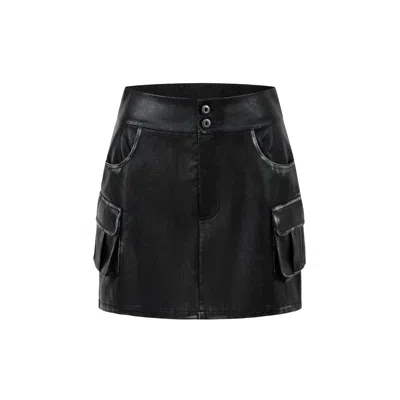 Urbanic Women's Straight Skirt With Pocket - Black