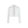 Urbanic Women's Rose Gold / White Cropped Linen Blend Blazer With Metal Detail-white In White/rose Gold