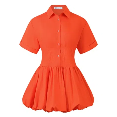 Urbanic Women's Yellow / Orange Darted Shirt Dress - Orange