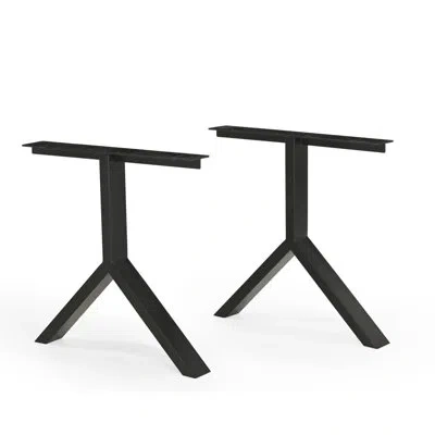Urbia Aluminum Y Base - Dining Table Base Only (set Of 2) - Hardware Not Included In Black