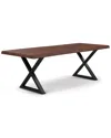 Urbia Brooks 116in X Base Dining Table In Brown