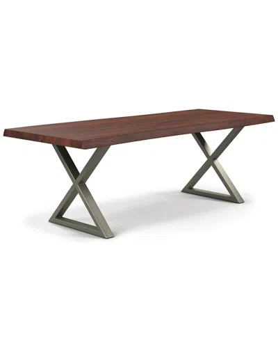 Urbia Brooks 116in X Base Dining Table In Brown