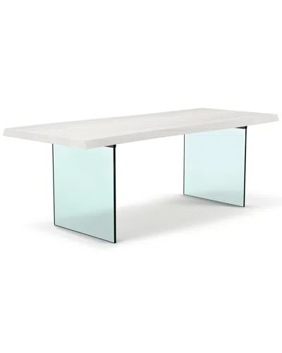 Urbia Brooks 92in Glass Base Dining Table In White