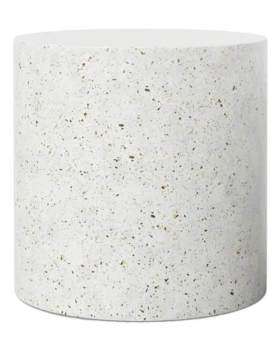 Urbia Mixx Una 20in Pedestal Ivory Terrazzo In White