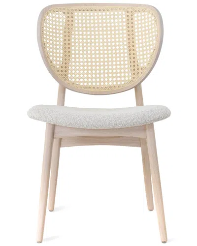 Urbia Modern Brazilian Joelma Cane Side Chair Bouclž Crafted Glaze Seat In White