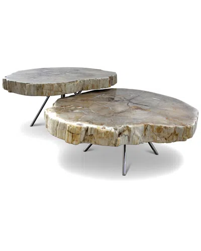Urbia Set Of 2 Lastra Nesting Coffee Tables In Brown