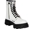 Urbnkicks Genuine Leather Combat Boots In White