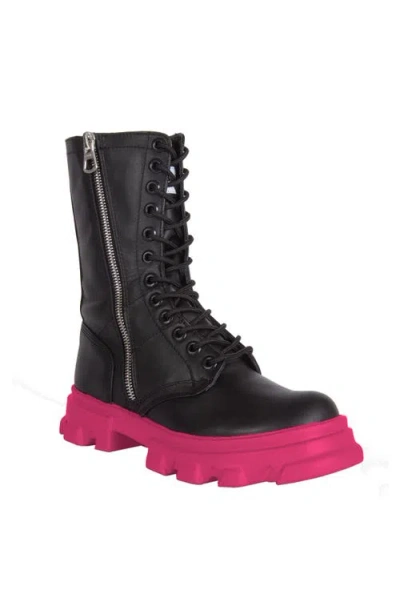 URBNKICKS URBNKICKS HIGH ALTITUDE BLACK LEATHER BOOTS BSB