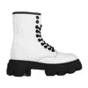 Urbnkicks Genuine Leather Combat Boots In White