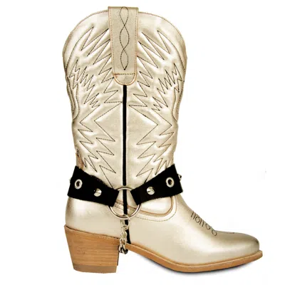 Urbnkicks Women's Cowboy Gold Boots