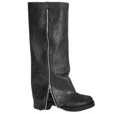 Urbnkicks Women's Cuff Biker Black Boot