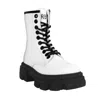 Urbnkicks Genuine Leather Combat Boots In White