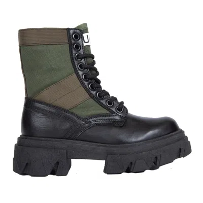 Urbnkicks Women's Green / Black Jungle Green Ankle Boots In Green/black