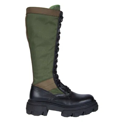 Urbnkicks Women's Green / Black Jungle Tall  Knee- High Green Boots In Green/black