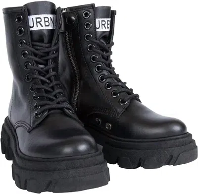 Urbnkicks Women's Leather Combat Boots In Black
