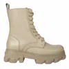 Urbnkicks Women's Neutrals Sand Combat Boot In Beige/black