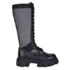 Urbnkicks Women's Black / Grey Lost In Space Knee-high Tall Grey Boots In Black
