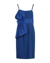 Uric Woman Midi Dress Bright Blue Size 12 Polyester In Blue