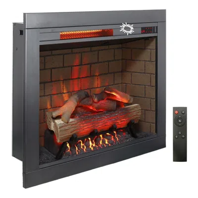 Urund 28 Inch Infrared Electric Fireplace Withtrim Kit Insert, Touch Panel Home Decor Heater, Smokeless Fi In Multi