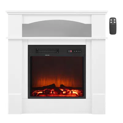 Urund 33 Inch Freestanding Fireplaces, 1500w 5120btu Fake Electric Fireplace Stove Heater With Mantel, Ove In Multi