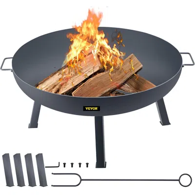 Urund Fire Pit Bowl, 34-inch Diameter Round Carbon Steel Fire Bowl, Wood Burning For Outdoor Patios, Backy