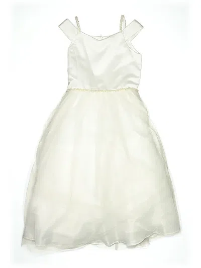Pre-owned Us Angels Kids' Dress In White