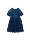 US ANGELS GIRL'S LACE PUFF SLEEVE DRESS
