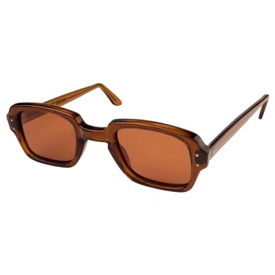 Pre-owned Us Army 80s Square Vintage Sunglasses In Brown