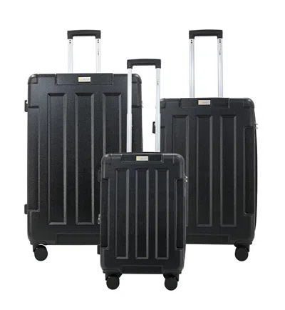 Us Army Hawk 3-piece Luggage Set - Lightweight Expandable Abs Hard Shell Suitcases With Spinner Wheels & Log In Black